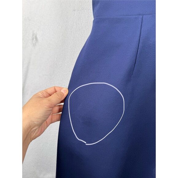 Banana Republic Cross back Ponte Midi Dress modest navy with pockets sz 14 - Picture 10 of 11